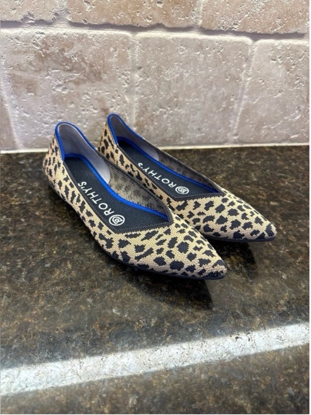 Rothy’s the Point Flats Retired Leopard Print Size 6 EUC
